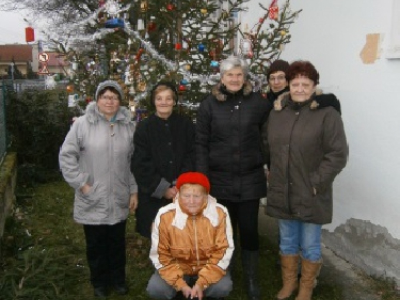 Vianočný stromček pred klubovňou