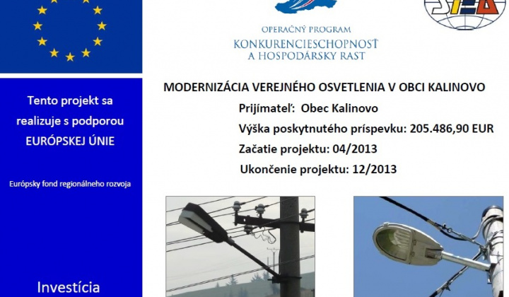 1. fotografia fotogalérie Projekty / Modernizácia verejného osvetlenia - foto